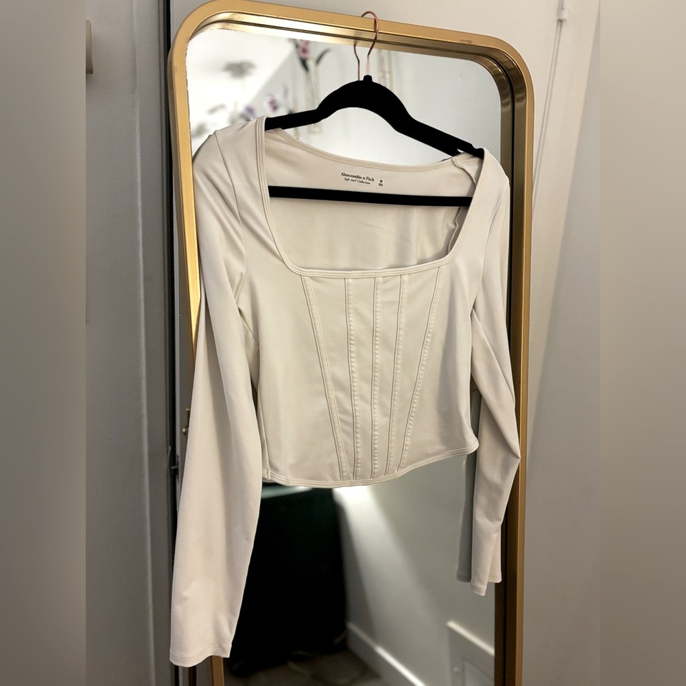 Faux Corset Square-Neck Top